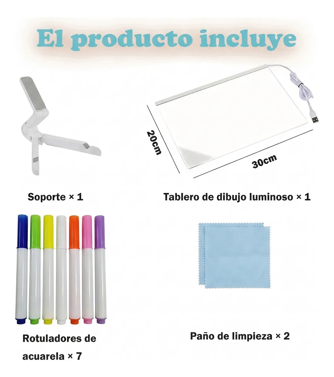 Pizarra Magica 20cm X 30cm Luz Led usb + ENVIO GRATIS 🚚