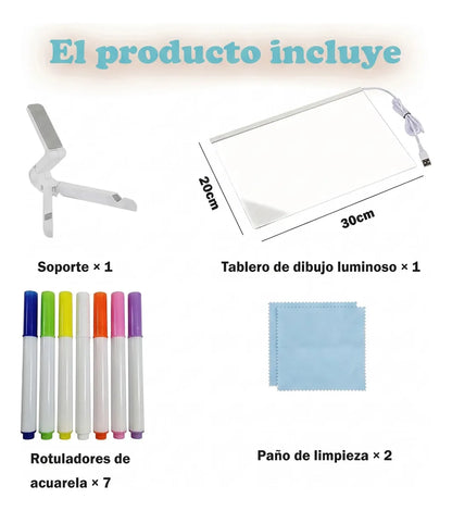 Pizarra Magica 20cm X 30cm Luz Led usb + ENVIO GRATIS 🚚