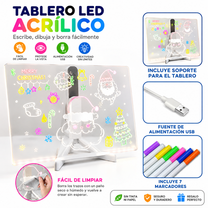 Pizarra Magica 20cm X 30cm Luz Led usb + ENVIO GRATIS 🚚