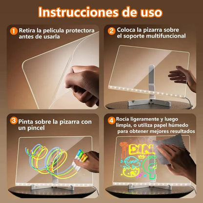 Pizarra Magica 20cm X 30cm Luz Led usb + ENVIO GRATIS 🚚